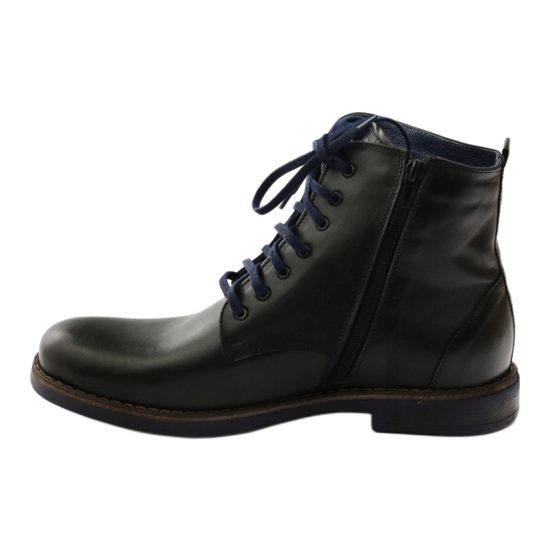 Schwarze Stiefel mit Reißverschluss Nikopol 660 schwarz navy blau 2