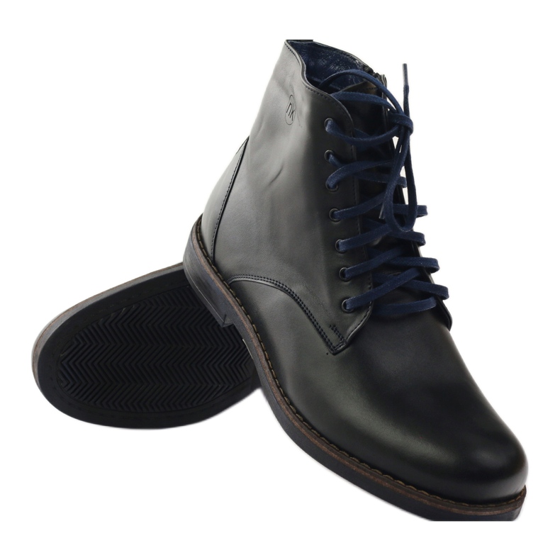 Schwarze Stiefel mit Reißverschluss Nikopol 660 schwarz navy blau 3