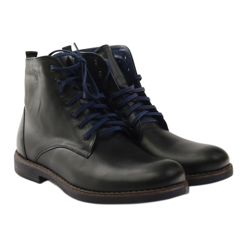 Schwarze Stiefel mit Reißverschluss Nikopol 660 schwarz marineblau 4
