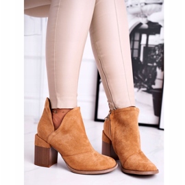 Bella Paris Damenstiefel mit Absatz Camel Cut Meliori braun 3