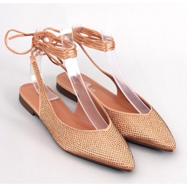 Strass-Ballerinas mit offenem Absatz von Vonda Champagne golden 1