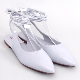 Jody Grey Schnür-Ballerinas mit offenem Absatz grau 1