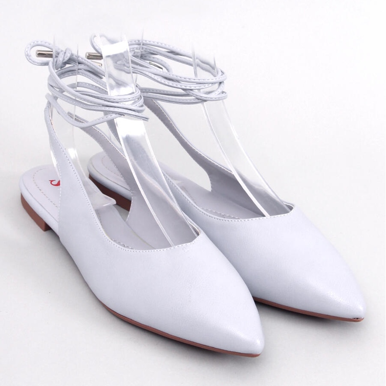 Jody Grey Schnür-Ballerinas mit offenem Absatz grau 1