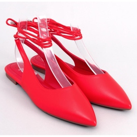 Jody Red Ballerinas zum Schnüren mit offenem Absatz rot 1