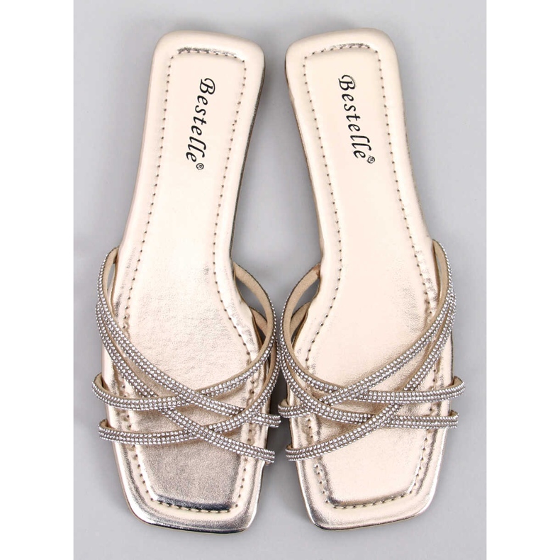 Rexha Gold-Zirkonia-Hausschuhe golden 1