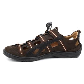 Kampol Herrenschuhe Ledersandalen 26KAM braun 1