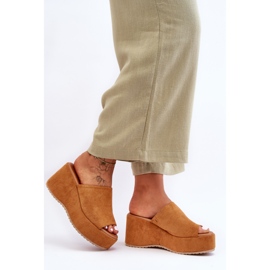 Camel Martina Damen-Slipper mit dicker Plateausohle braun 1