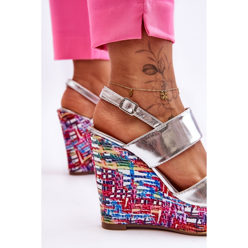 Calderia Damen Keilsandalen Silber silber- 2