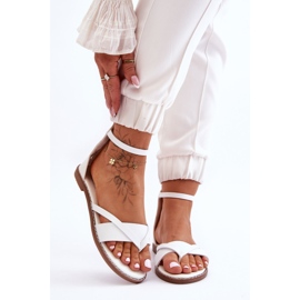 Damen-Flip-Flops mit Reißverschluss, flache Sandalen, Weiß, Rise Up! 1