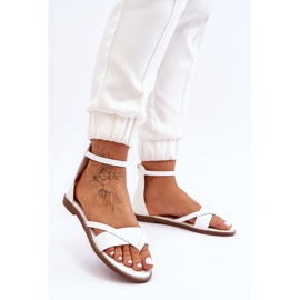 Damen-Flip-Flops mit Reißverschluss, flache Sandalen, Weiß, Rise Up! 2