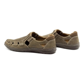 Joker Herren Sommer Lederschuhe Slip-On 500J oliv grün 4