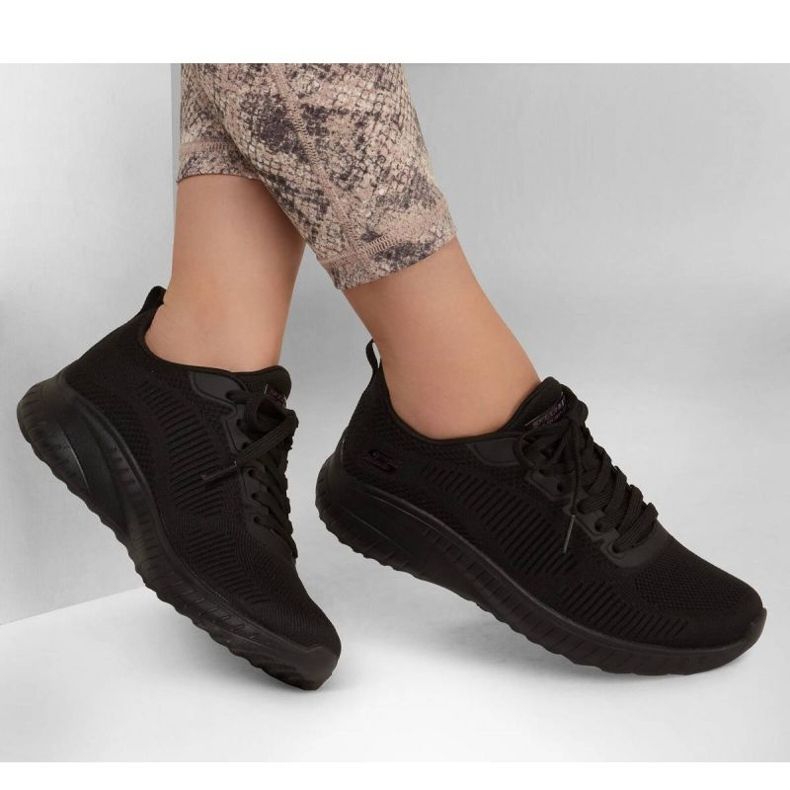 Skechers Memory Foam Bobs Squad Chaos Schuhe W 117209 Bbk schwarz 1