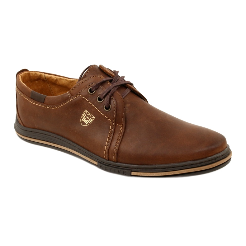 Polbut Leder-Herrenschuhe 343 DK.Camel braun 1