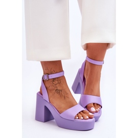 Modische lila Karmine Massive High Heel Sandalen 1