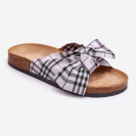 Damen-Slides mit Schleife auf der Plattform Grey Vero grau 1