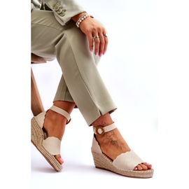 Evento Keilsandalen aus Leder Komfortschuh Beige Verola 5