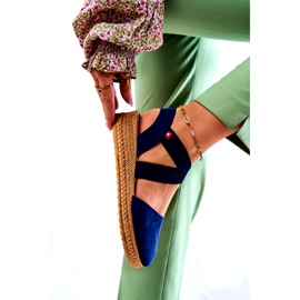 Damen Wildleder Espadrilles Big Star JJ276037 Marineblau 3