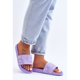 Damenhausschuhe mit Emoticons Lila Cosette violett 1