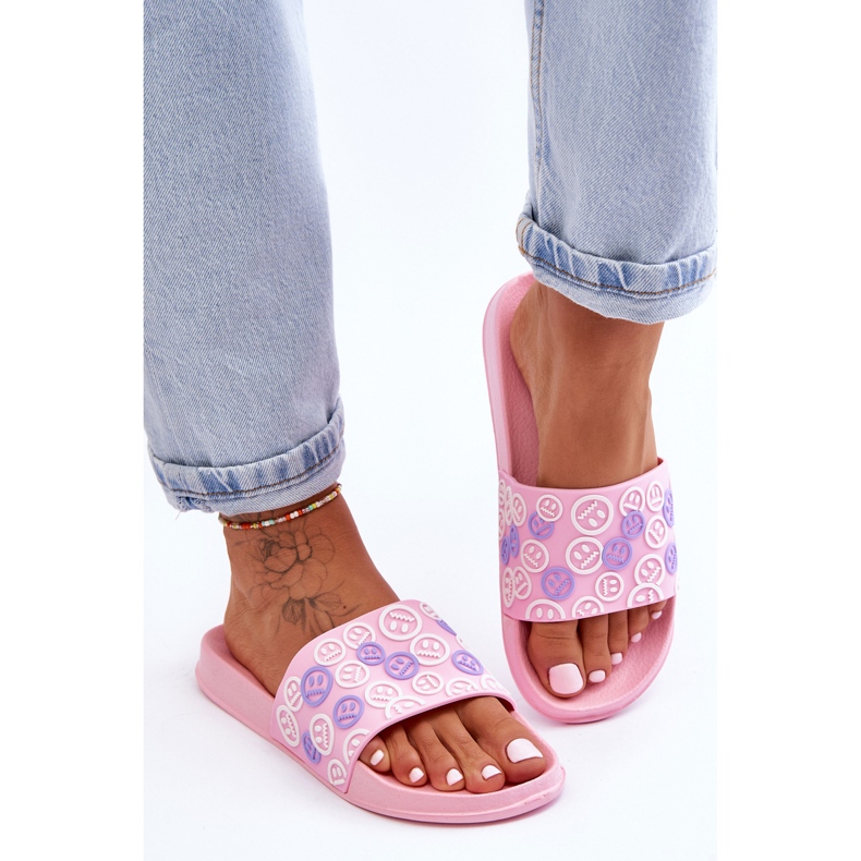 Damenhausschuhe mit Emoticons Pink Cosette rosa 1