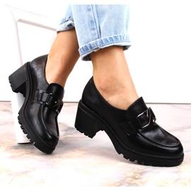 Vinceza 10921 schwarze Slipper mit Pfosten und Plateau 1