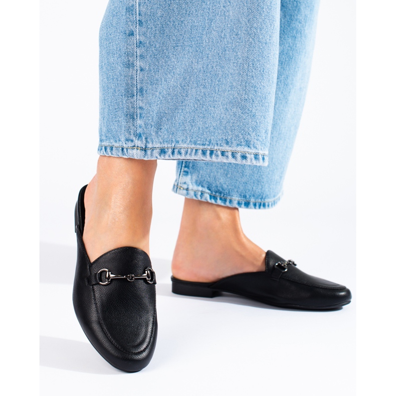 Schwarze Hausschuhe für Damen von Vinceza 1