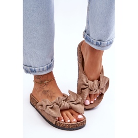 Cord-Kork-Hausschuhe in Dunkelbeige für den Sommer 1