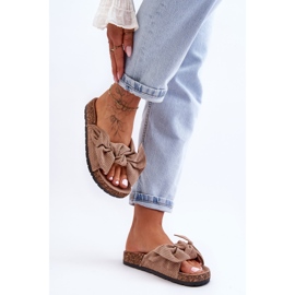 Cord-Kork-Hausschuhe in Dunkelbeige für den Sommer 2