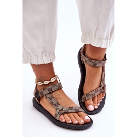 Gemusterte Sportsandalen für Damen Brown Ultimate braun 2