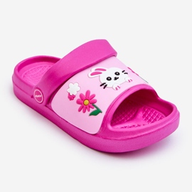 WJ1 Leichte Kinder-Flip-Flops-Sandalen mit Tiermotiv Fuchsia Rico rosa 1