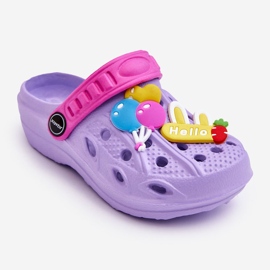 WJ1 Leichte Crocs-Slides aus Schaumstoff für Kinder, Purple Sweets lila 1