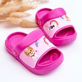 WJ1 Leichte Flip-Flops für Kinder mit Hundemotiv Fuchsia Rico rosa 2