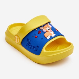 WJ1 Leichte Kinder-Flip-Flops-Sandalen mit Hundemotiv Gelb Rico 1