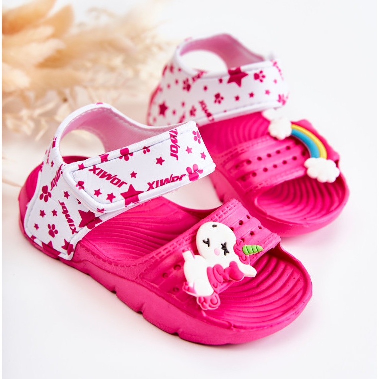 Leichte Schaumstoff-Kindersandalen mit Klettverschluss Fuchsia Asti rosa 1