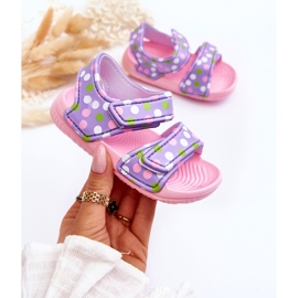Leichte Schaumstoff-Sandalen für Kinder, gemustert, rosa-lila, Malaga 1