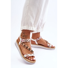 Bequeme Damen-Keilsandalen Weiß Jodie 1