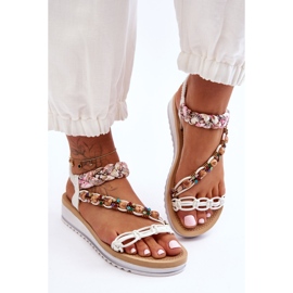 Bequeme Damen-Keilsandalen Weiß Jodie 2