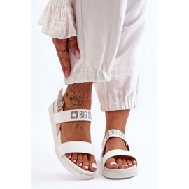 Flache Damensandalen Big Star LL274939 Weiß 2