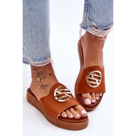 Camel Secrets verzierte Hausschuhe für Damen braun 1