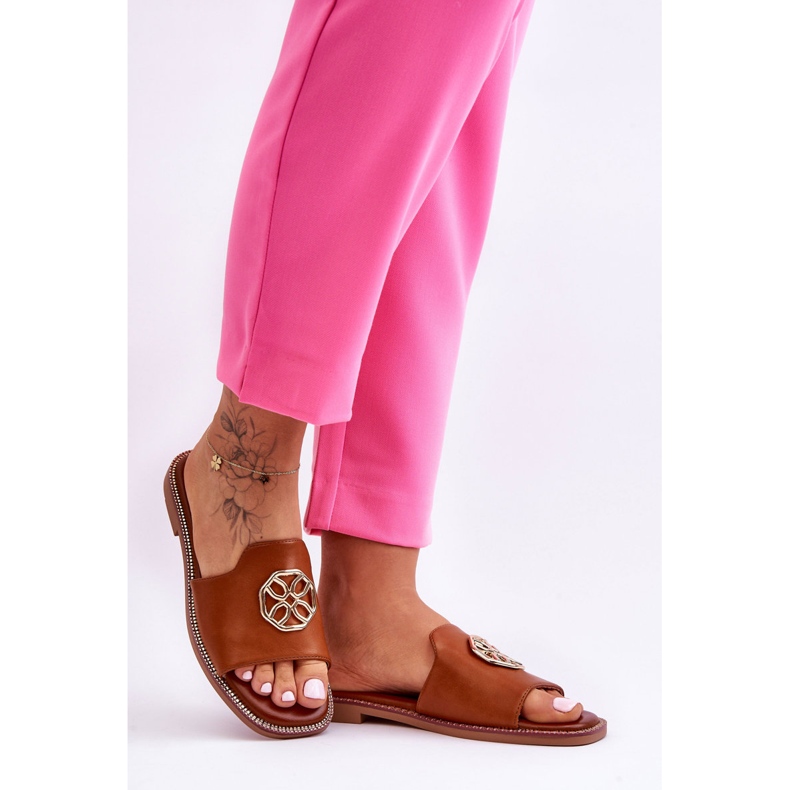 Camel Larotte klassische Hausschuhe mit flachem Absatz für Damen braun 1