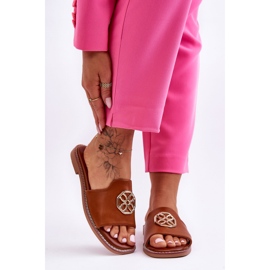 Camel Larotte klassische Hausschuhe mit flachem Absatz für Damen braun 2