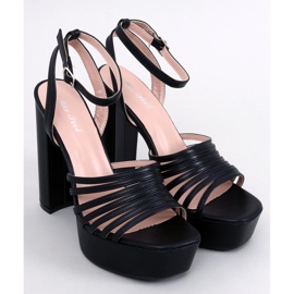 Sandalen auf der Taboo Black-Plattform schwarz 1