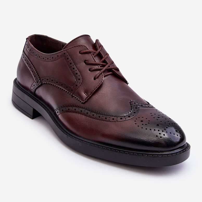 WD1 Elegante Herren-Lederschuhe Braun Gustavo 1