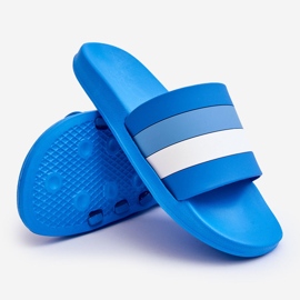 WJ1 Gestreifte Blue Vision-Hausschuhe für Herren blau 2