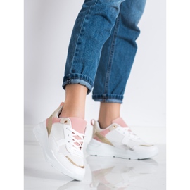 SHELOVET Stylische Sneaker mit Mesh weiß 1