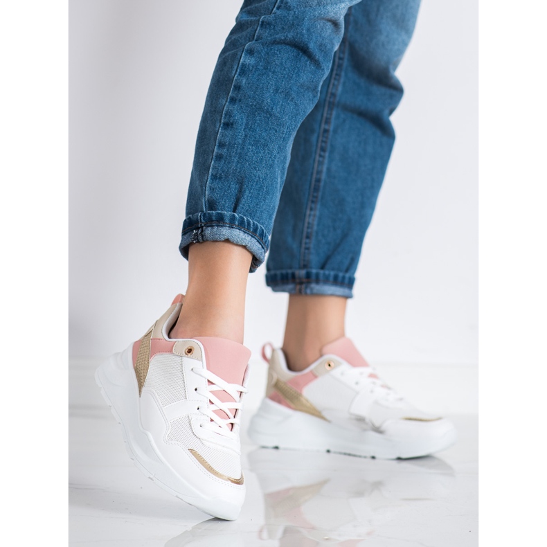 SHELOVET Stylische Sneaker mit Mesh weiß 1