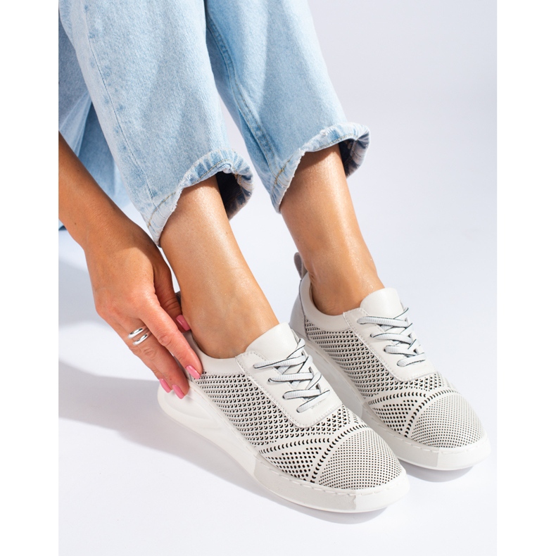 ARTIKER Leichte Lederturnschuhe grau 1