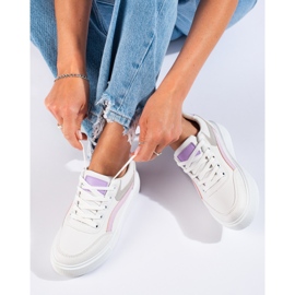 Bequeme Sportschuhe von Shelovet für Damen weiß lila rosa grau 1