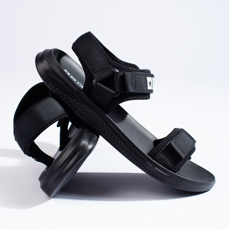 Schwarze Herrensandalen von Big Star HH174842 2