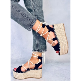 Marge Schwarze Espadrilles mit Keilabsatz 2