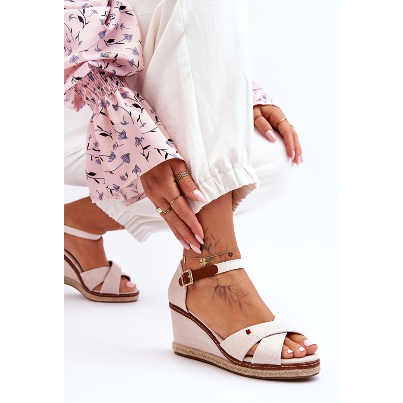Damen-Keilsandalen Hellbeige Janet 1